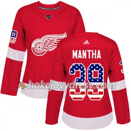 Dámské Hokejový Dres Detroit Red Wings Anthony Mantha 39 2017-2018 USA Flag Fashion Černá Adidas Authentic